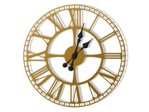 Wanduhr Metall Bahnhofsuhr 40 cm - gold