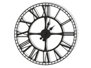 Wanduhr Metall Bahnhofsuhr 50 cm - schwarz matt