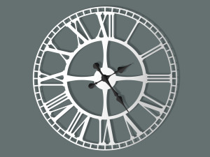 Wanduhr Metall groß Bahnhofsuhr 70 cm - weiß matt