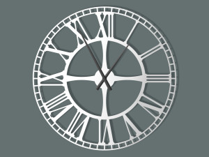 Wanduhr Metall groß Bahnhofsuhr 80 cm - weiß matt