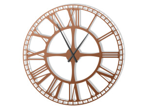 Wanduhr Metall groß Bahnhofsuhr 90 cm - kupfer