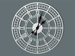 Wanduhr Metall Big Ben 40 cm - weiß matt