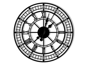 Wanduhr Metall Big Ben 40 cm - schwarz matt
