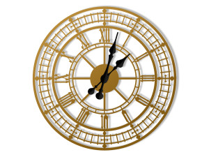 Wanduhr Metall Big Ben 40 cm - gold