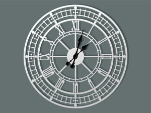 Wanduhr Metall Big Ben 50 cm - weiß matt