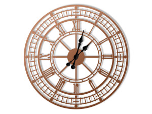 Wanduhr Metall Big Ben 50 cm - kupfer