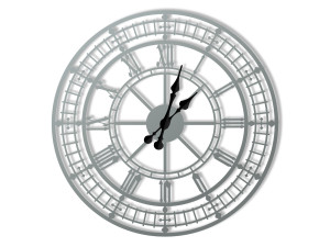 Wanduhr Metall Big Ben 50 cm - silber