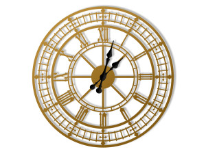 Wanduhr Metall Big Ben 50 cm - gold