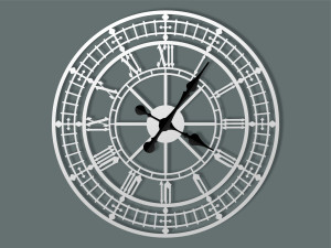 Wanduhr Metall Big Ben 60 cm - weiß matt
