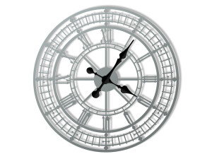 Wanduhr Metall Big Ben 60 cm - silber