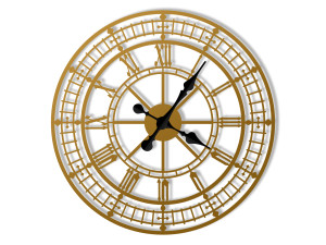 Wanduhr Metall Big Ben 60 cm - gold