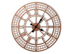 Wanduhr Metall Big Ben 70 cm - kupfer