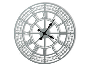 Wanduhr Metall Big Ben 70 cm - silber