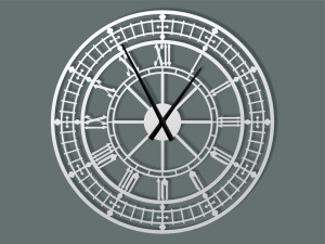 Wanduhr Metall groß Big Ben 80 cm - weiß matt