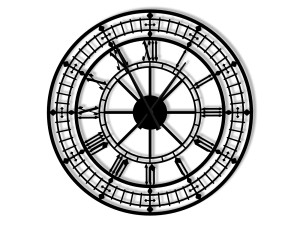 Wanduhr Metall groß Big Ben 80 cm - schwarz matt