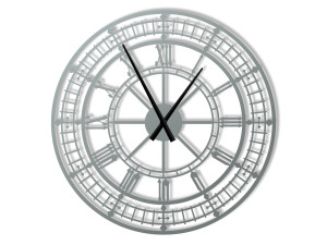 Wanduhr Metall groß Big Ben 80 cm - silber