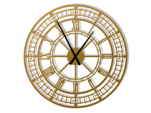 Wanduhr Metall groß Big Ben 80 cm - gold