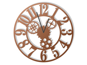 Wanduhr Metall Getriebe II 40 cm - kupfer