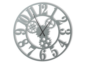 Wanduhr Groß Metall Getriebe II 90 cm - silber