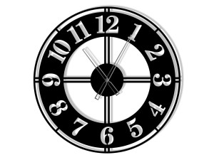 Wanduhr Metall Classic II 60 cm - schwarz matt