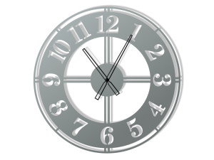 Wanduhr Metall Classic II 60 cm - silber