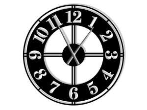 Wanduhr Metall Classic II 70 cm - schwarz matt