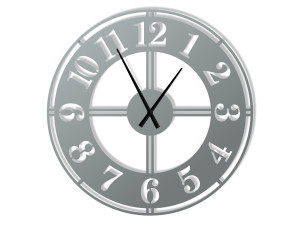 Wanduhr Metall Groß Classic II 90 - silber