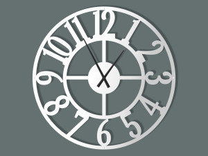 Wanduhr Groß Metall Roma II 100 cm - weiß matt