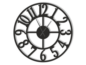 Wanduhr Groß Metall Roma II 100 cm - schwarz matt