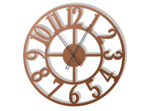 Wanduhr Metall Roma II 60 cm - kupfer