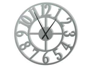 Wanduhr Metall groß Roma II 80 cm - silber