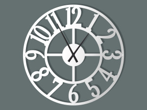 Wanduhr Metall Groß Roma II 90 cm - weiß matt