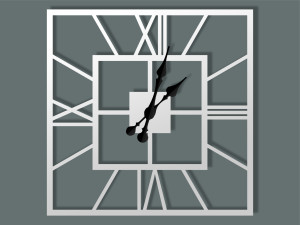 Wanduhr Metall Plaza 40 cm - weiß matt