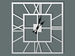 Wanduhr Metall Plaza 50 cm - weiß matt