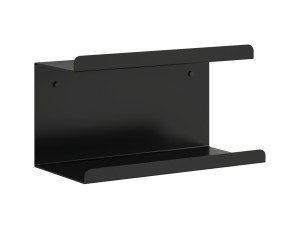 Doppel Badezimmer Wandregal aus Edelstahl Bilevel 30 cm - schwarz matt