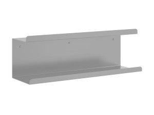 Doppel Badezimmer Wandregal aus Edelstahl Bilevel 50 cm - silber