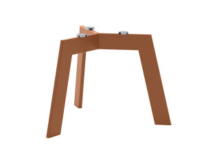 Couchtisch Gestell unter Glasplatte Triangle S - kupfer