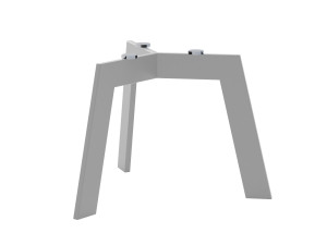 Couchtisch Gestell unter Glasplatte Triangle S - silber