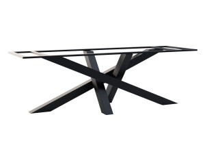Tischbein aus Metall unter Steinplatte Mediolan Heavy XXL - schwarz matt