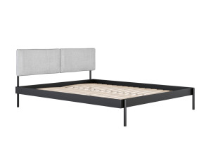 Łóżko metalowe Minimal z zagłówkiem 160x200 cm - czarny mat - Szary