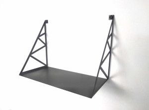 Metalowa półka POL028 do salonu loft 40 cm - miedziany