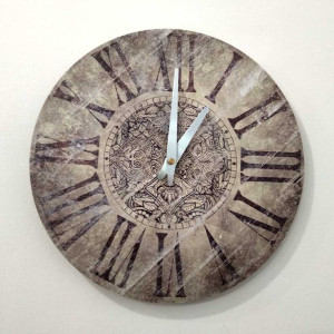 Szary zegar ścienny Orient 30 cm