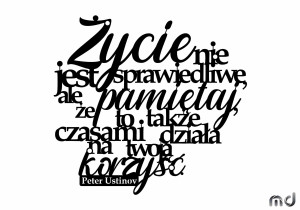 Cytat napis na ścianę Życie 38 cm - złoty