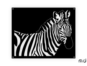 Obraz metalowy Zebra DES083 60 cm - czarny mat