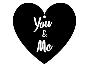 Dekoracja ścienna metalowa Serce You&Me 20cm - czarny mat