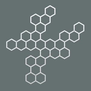 Dekoracja ścienna metalowa na rośliny pnące Heksagon 116x117 cm - biały matowy