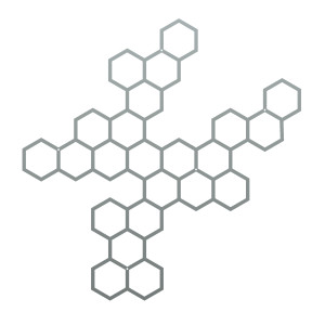 Dekoracja ścienna metalowa na rośliny pnące Heksagon 116x117 cm - srebrny