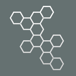 Dekoracja ścienna metalowa na rośliny pnące Heksagon 67x80 cm - biały matowy