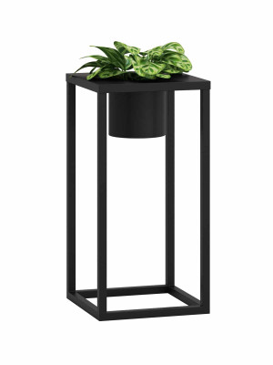 Kwietnik metalowy TUBE loft M 30x30x60cm - czarny mat