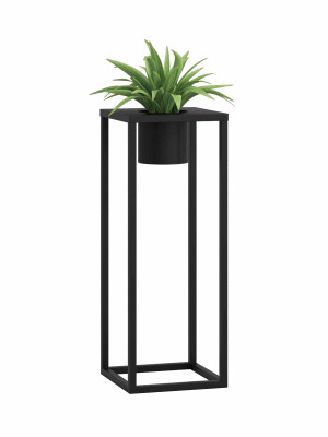 Kwietnik metalowy TUBE loft L 30x30x80cm - czarny mat